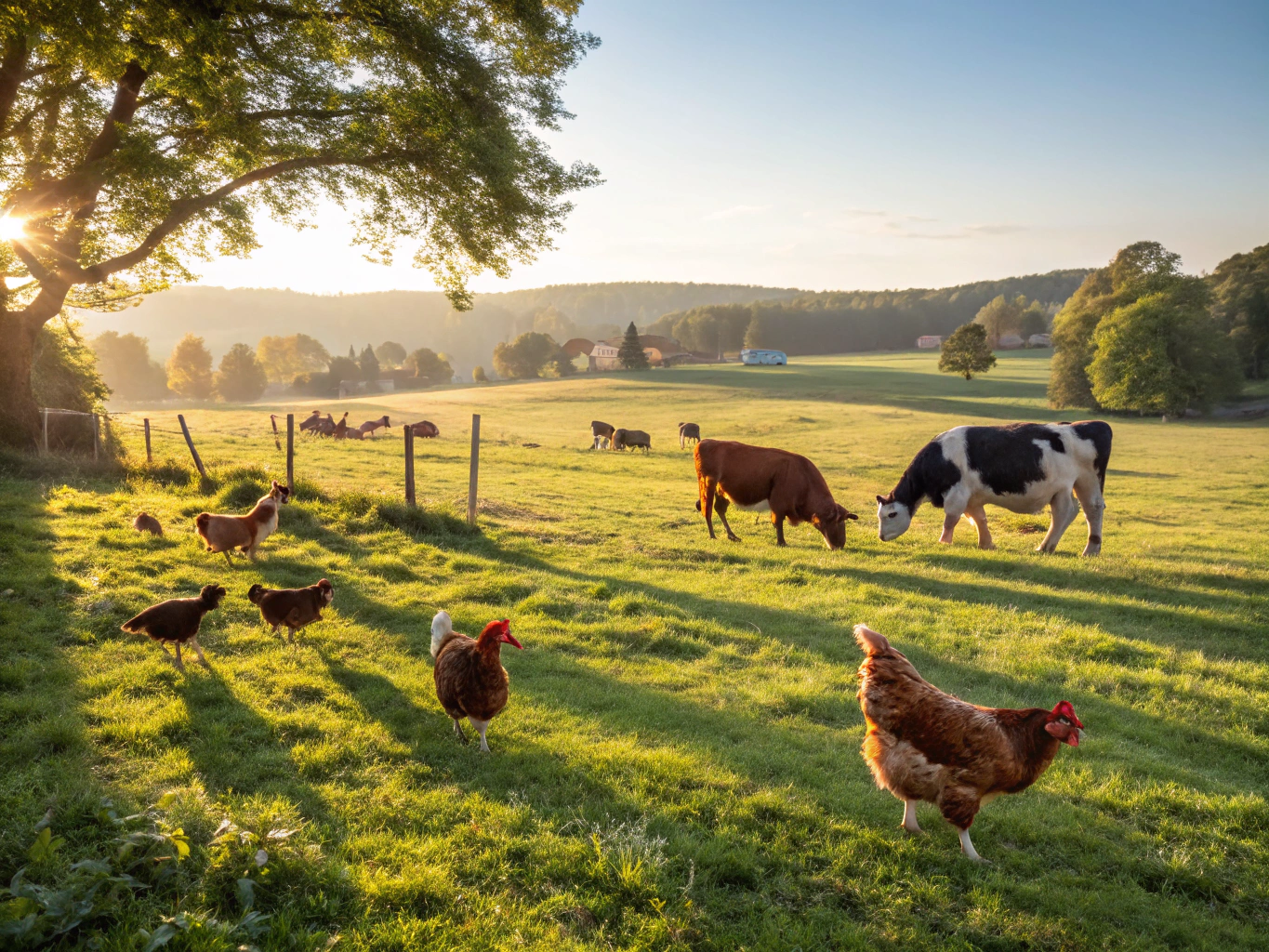 Artisanal livestock grazing in open pasture at Heritage Pasture