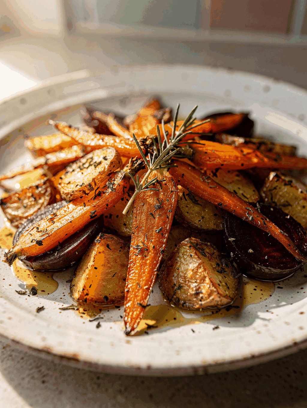 Fresh seasonal farm-to-table dish on a rustic ceramic plate